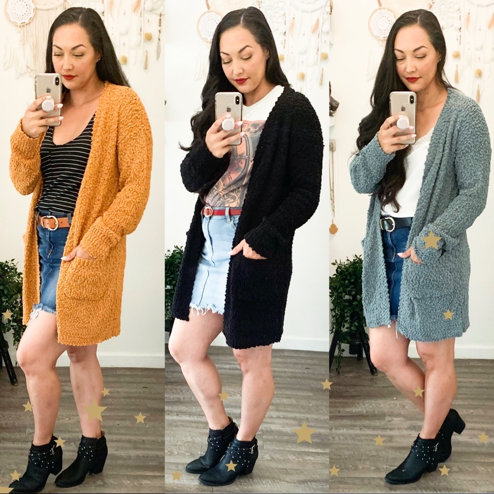 Black Popcorn Cardigan - Picture 4 of 4